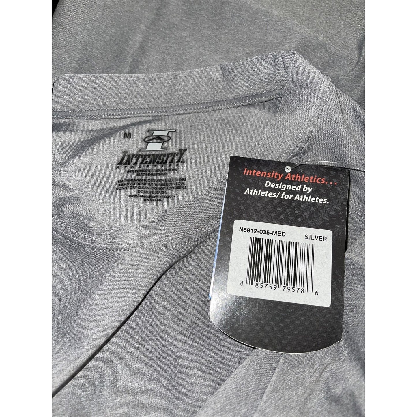 Men’s Intensity Athletic Fit Silver Medium Short Sleeve 16% Spandex