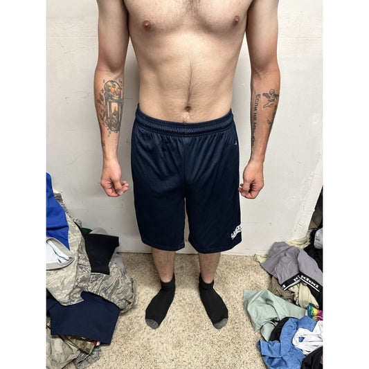 Men’s Dark Blue Badger Sport Small Lancer Football Athletic Shorts With Pockets