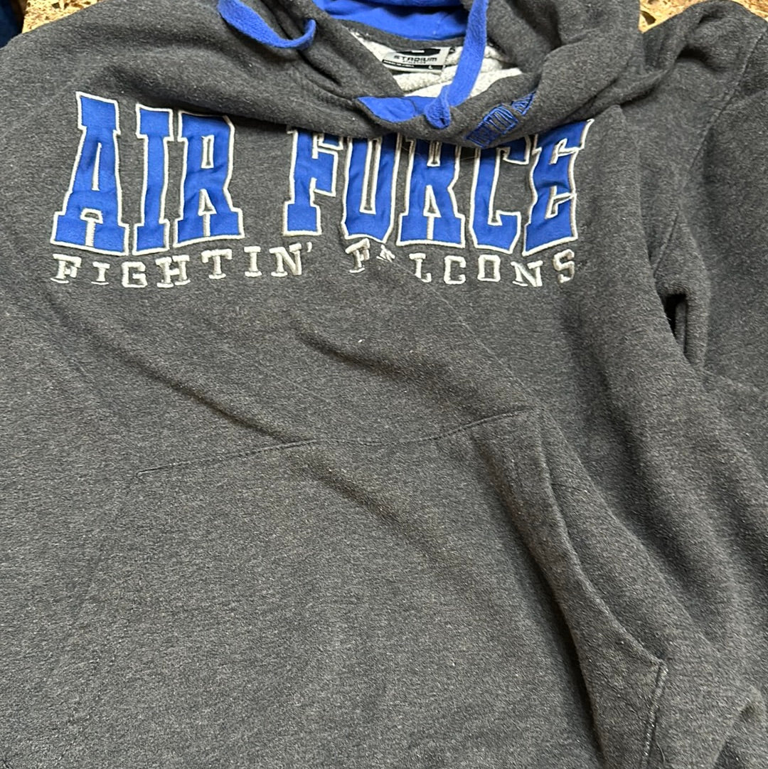Air Force gray hoodie fightin’ falcons teen large