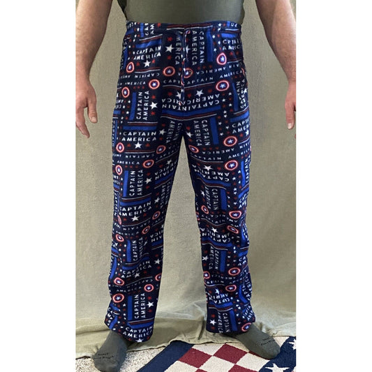 CAPTAIN AMERICA Marvel Men’s XL Fleece Polyester PJ Pajamas Pants
