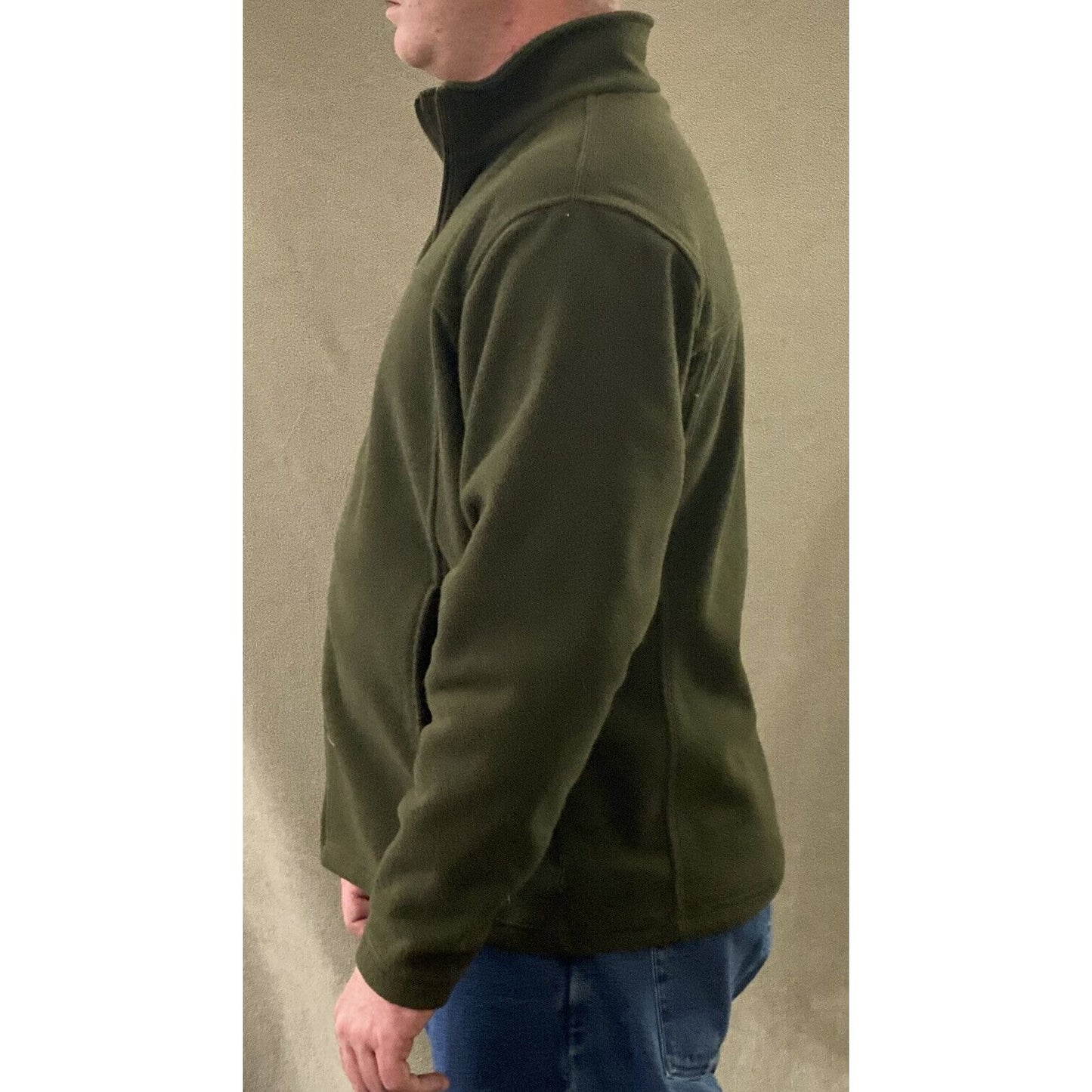 Bass Pro Shops Men’s Medium Olive Green Full-zip Fleece Polyester Jacket