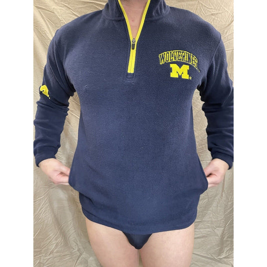 Men's Small Knights Apparel Michigan Wolverines Navy Blue quarter zip pullover