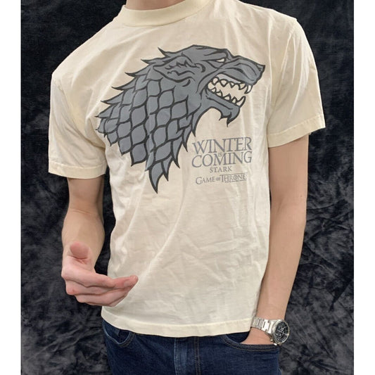 Game of Thrones Winter Is Coming House Stark Cream Men’s Medium Cotton Shirt