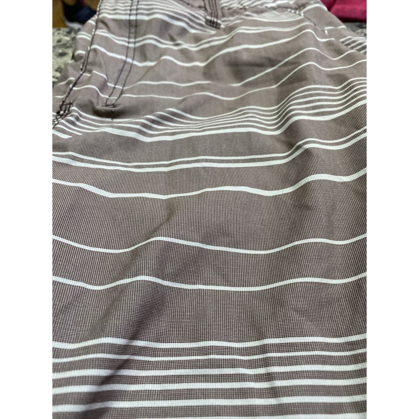 Kanu Surf Men’s Size 34 Brown Stripes Polyester-spandex Board Shorts