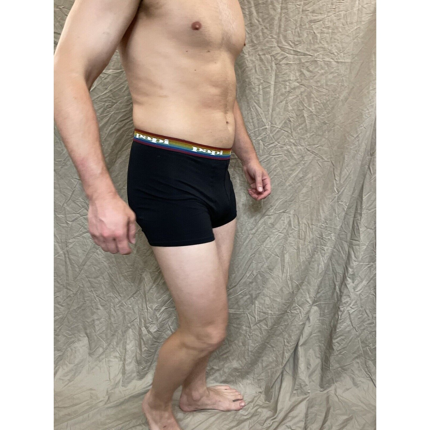 men's papi rainbow pride Black compression boxer briefs Extra large