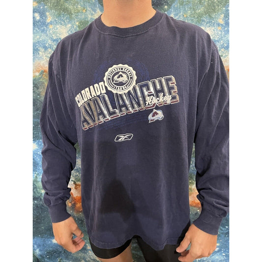 Men’s LargeColorado Avalanche National Hockey League Long Sleeve Dark blue shirt