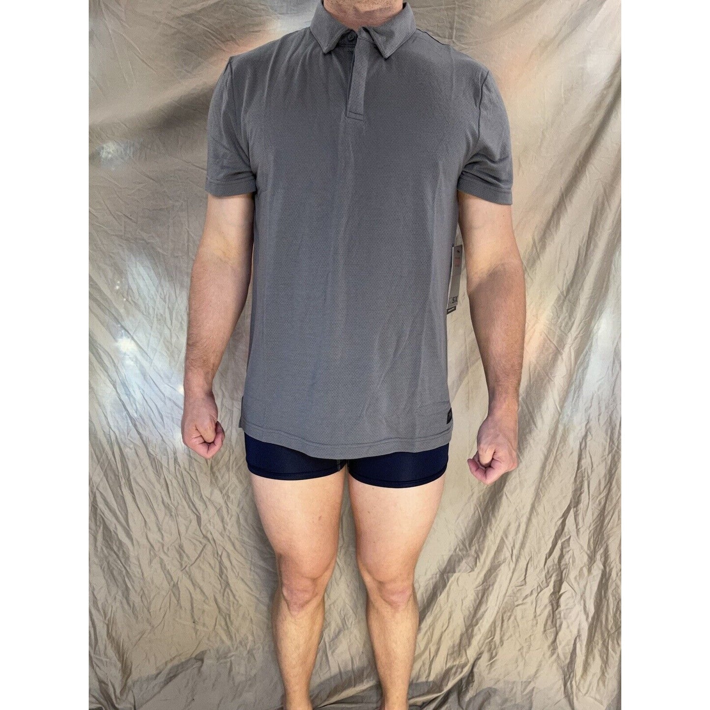 men's gray MSX michael strahan large castle rock polo shirt