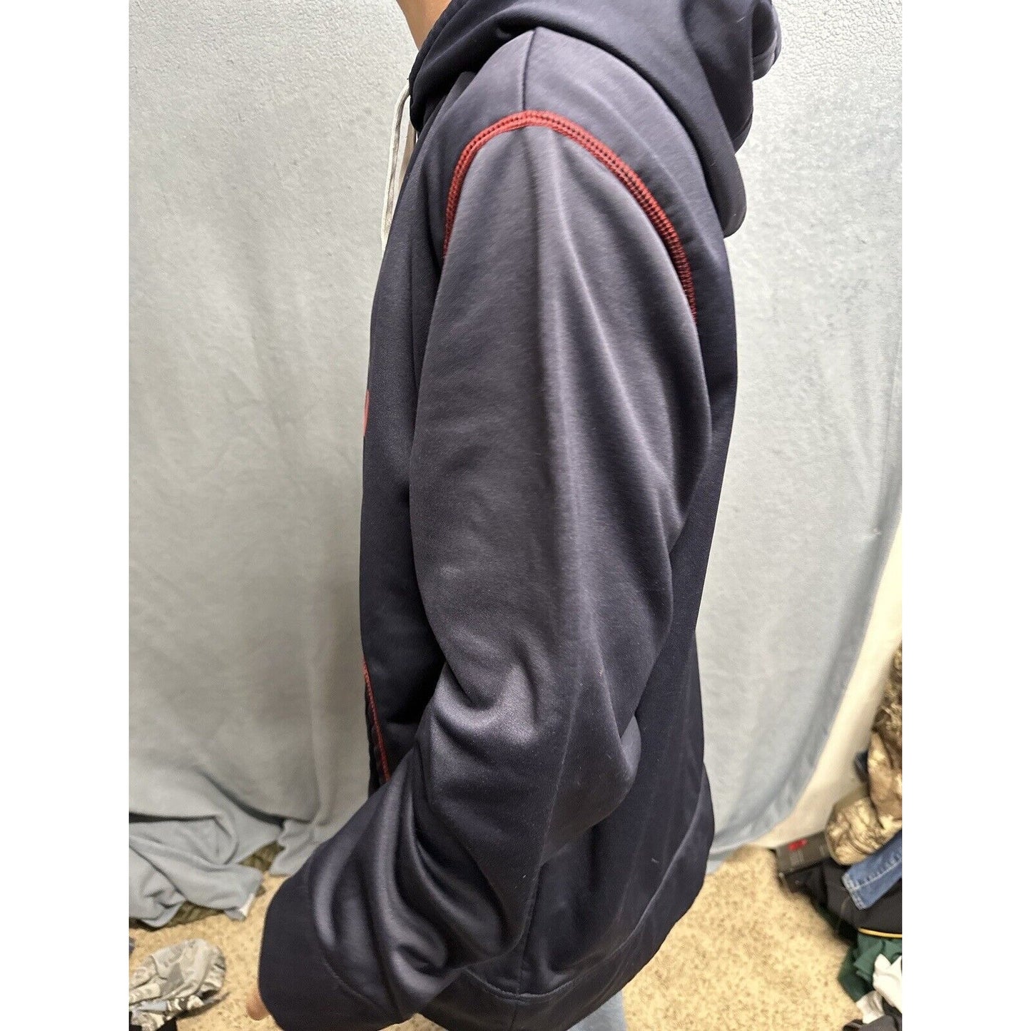 Men’s Dark Blue And Red AND1 Pullover Hoodie 2XL