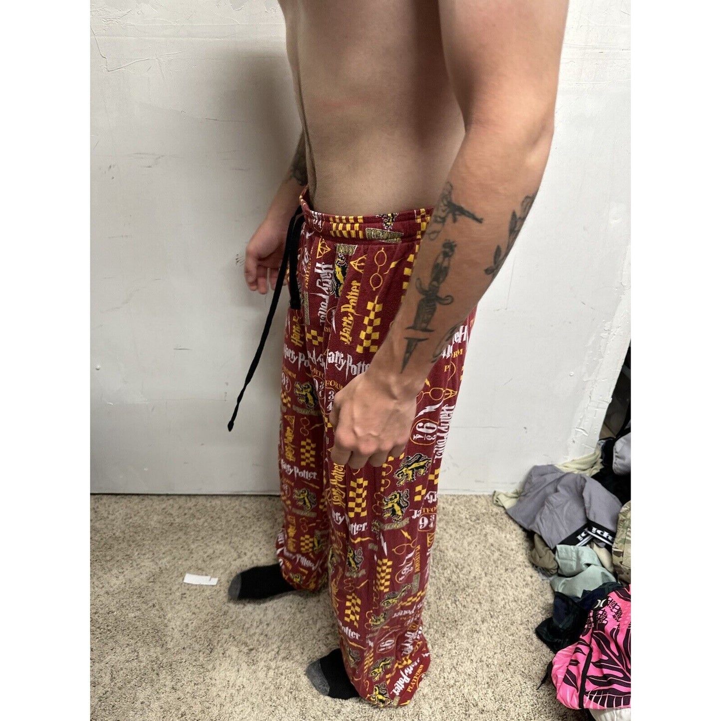 MENS XL Harry Potter Hogwarts Gryffindor Sleep Lounge Pajama Pants Platform