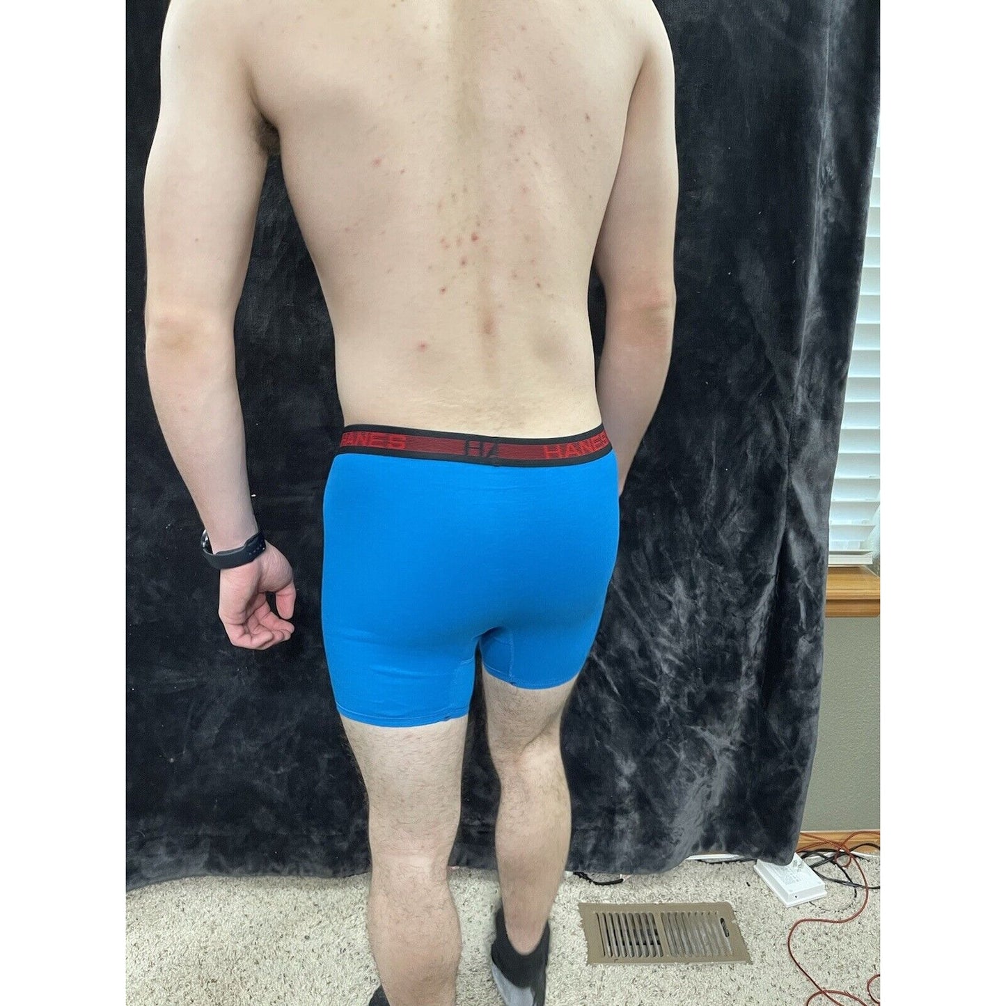 Men’s Hanes Teal Blue Boxer Briefs Size Small