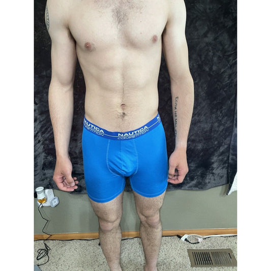 Men’s Large Teal Blue Nautica 7% Spandex Compression Shorts New
