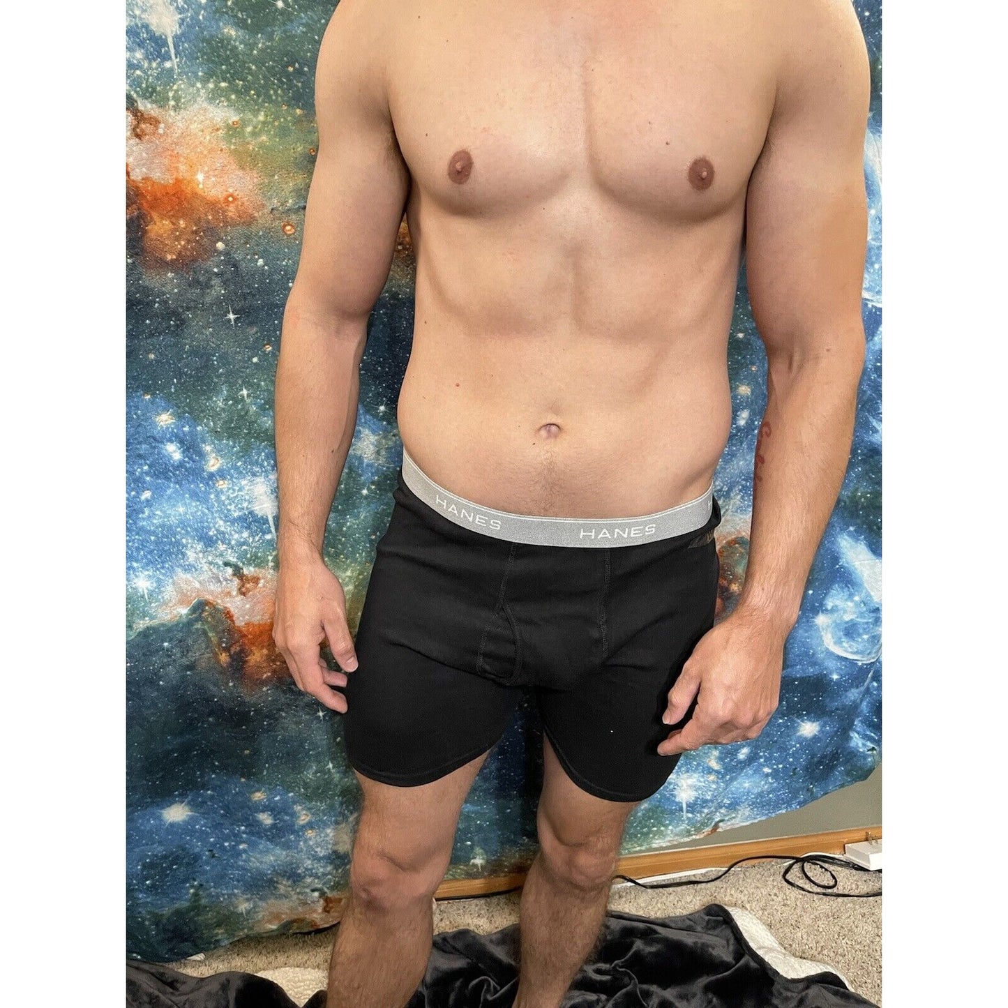 Men’s Hanes Medium Black Boxer briefs new and unworn