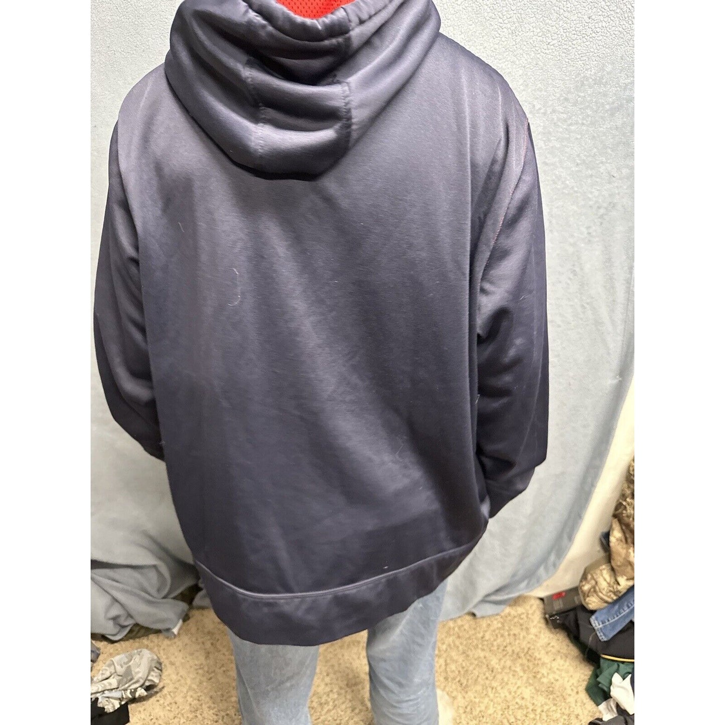Men’s Dark Blue And Red AND1 Pullover Hoodie 2XL