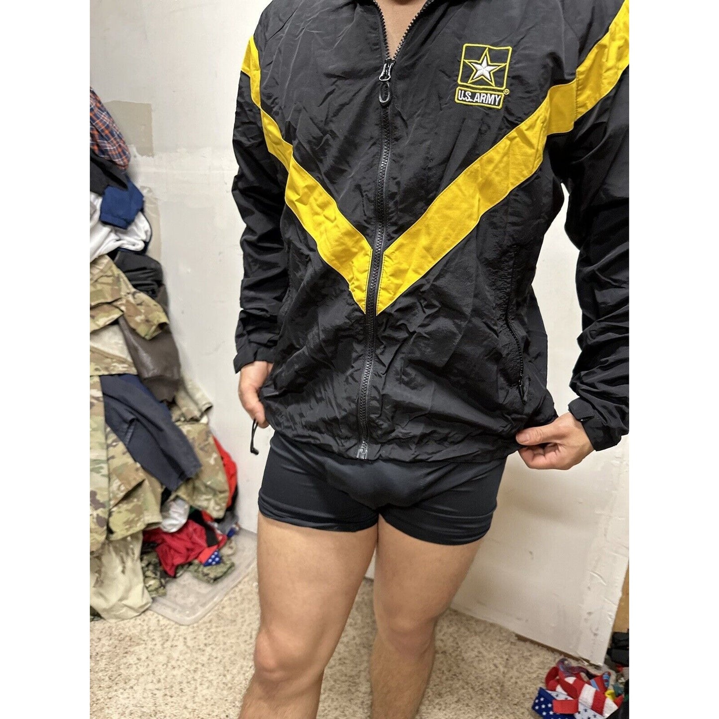 Men’s Army Jacket Apfu Small Regular Black Uniform Pt