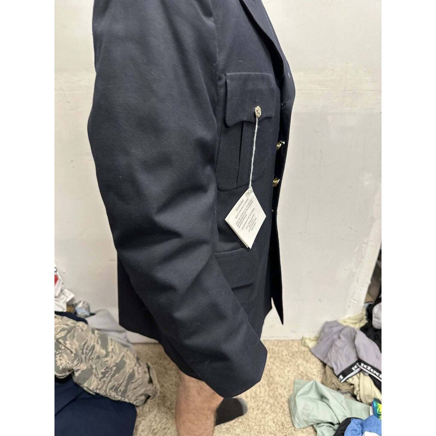 Men’s Army Coat Poly Wool Army Blue 450 42 LC Uniform Service Dress Top Coat