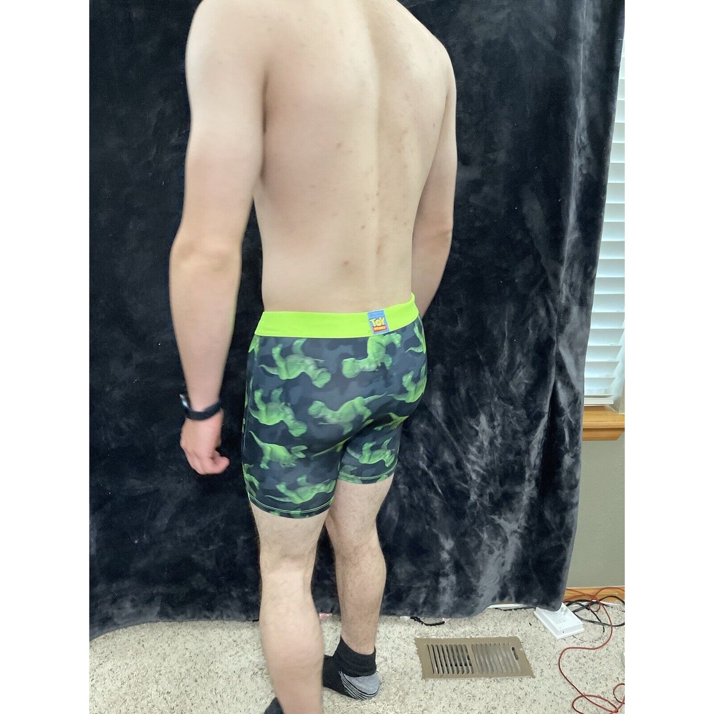 Men’s Crazy Boxer Brief Toy Story Dinosaur Disney Pixar Size Medium Green