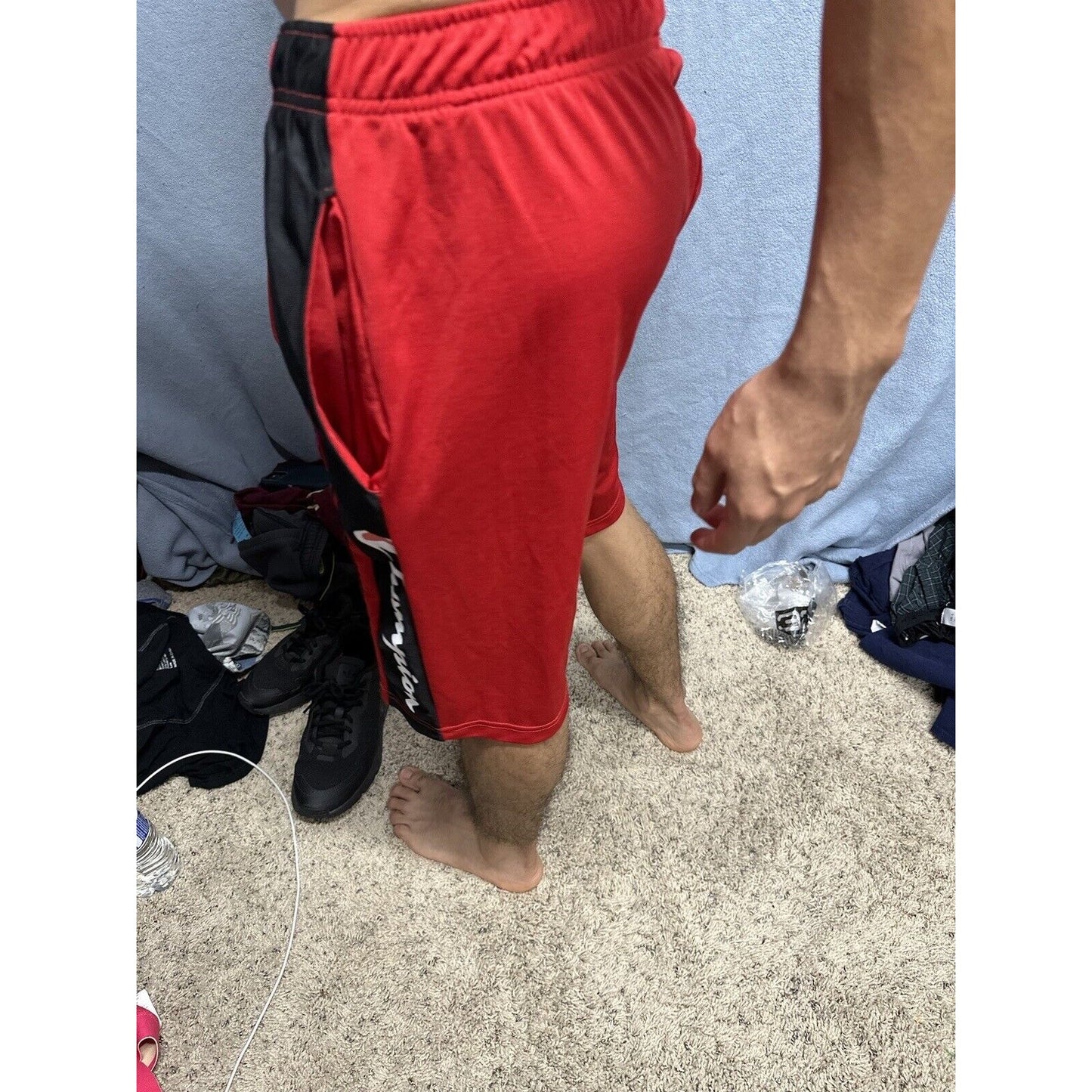 Men’s Red Champion Performance Shorts With Pockets No String
