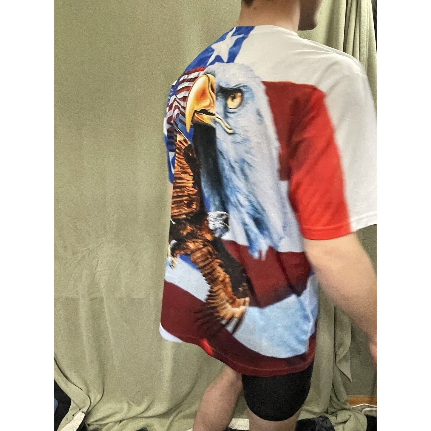 Bald Eagle Cotton Traders Sport Large Patriotic USA Shirt