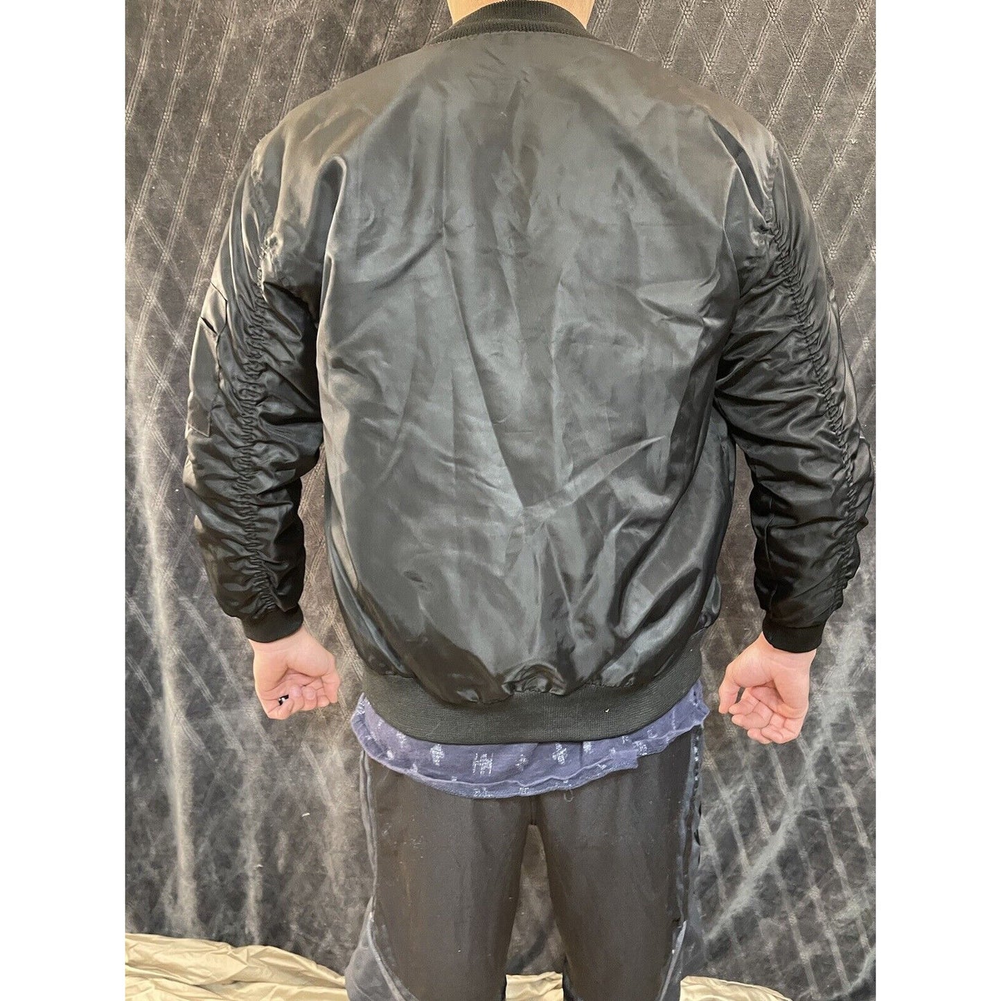 men’s black indonesia air force Cadet flight jacket fits like a small