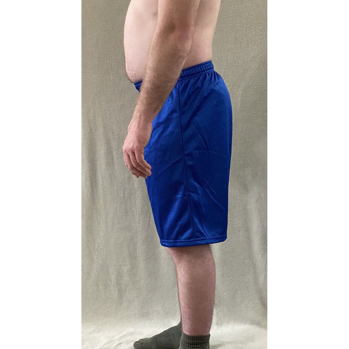 Soffe Men’s Large Royal Blue Basketball Training Polyester Mesh Shorts