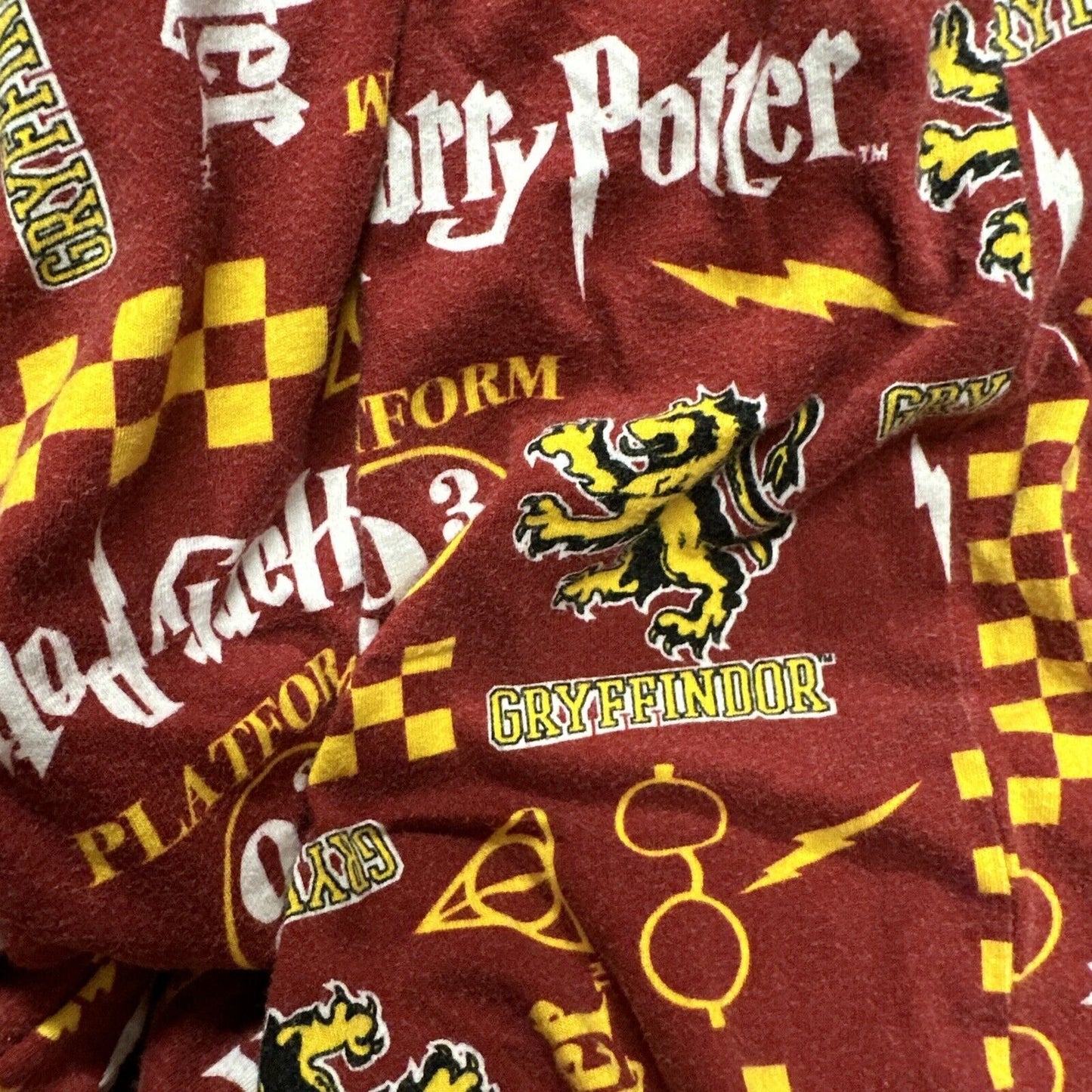 MENS XL Harry Potter Hogwarts Gryffindor Sleep Lounge Pajama Pants Platform