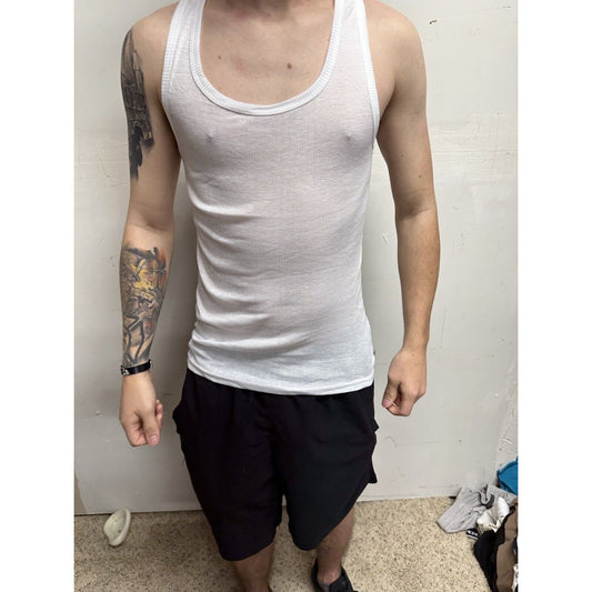 Men’s Small Spyder Muscle Shirt Tank Top White
