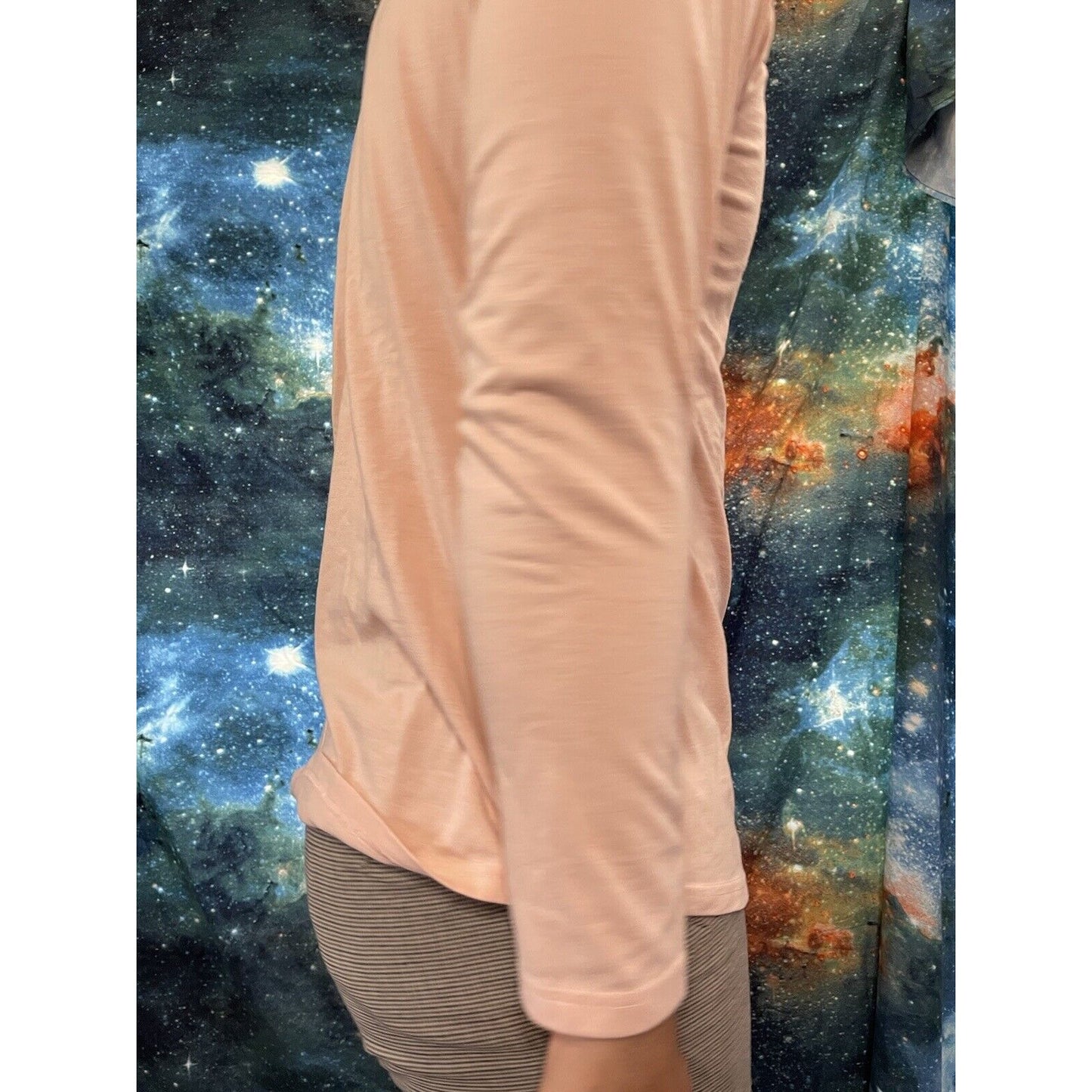 Men’s Fashion nova large long sleeve side zipper pullover Peach Color