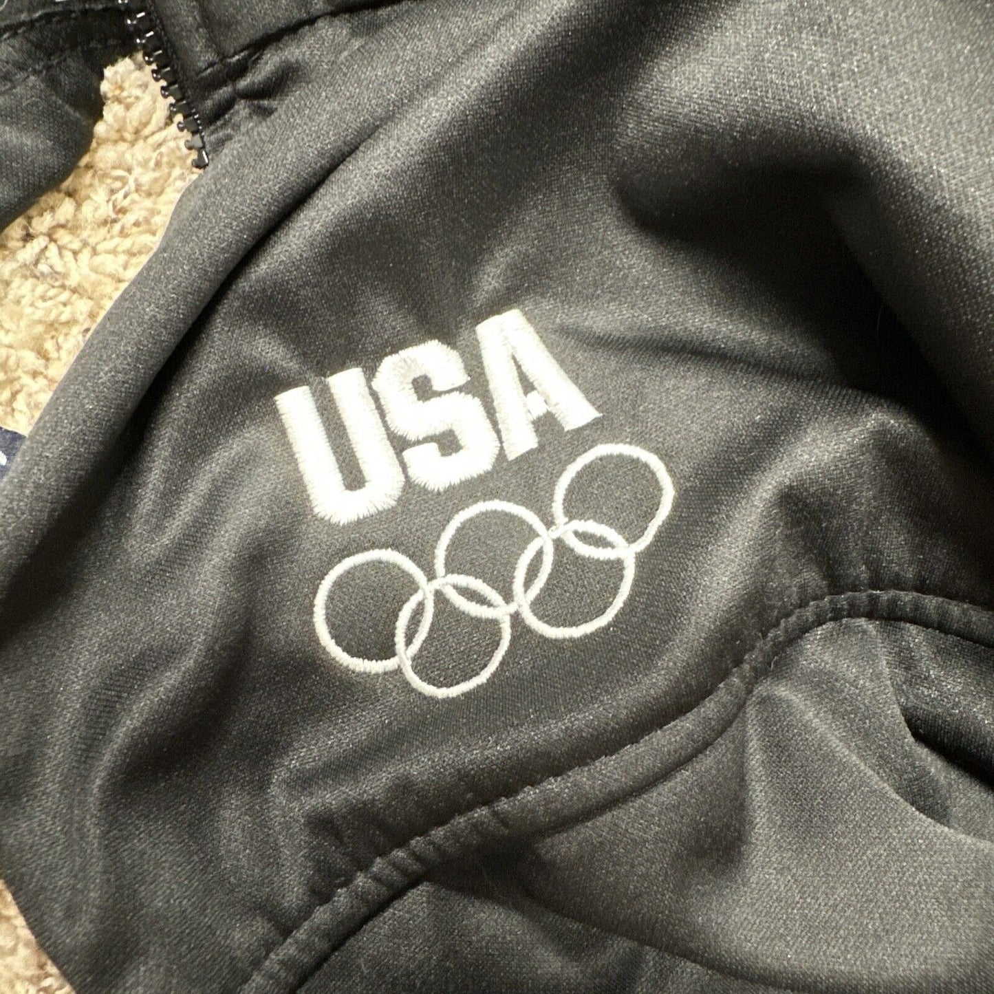 Men’s Black Full Zip XL Us Olympics Committee Jacket Black