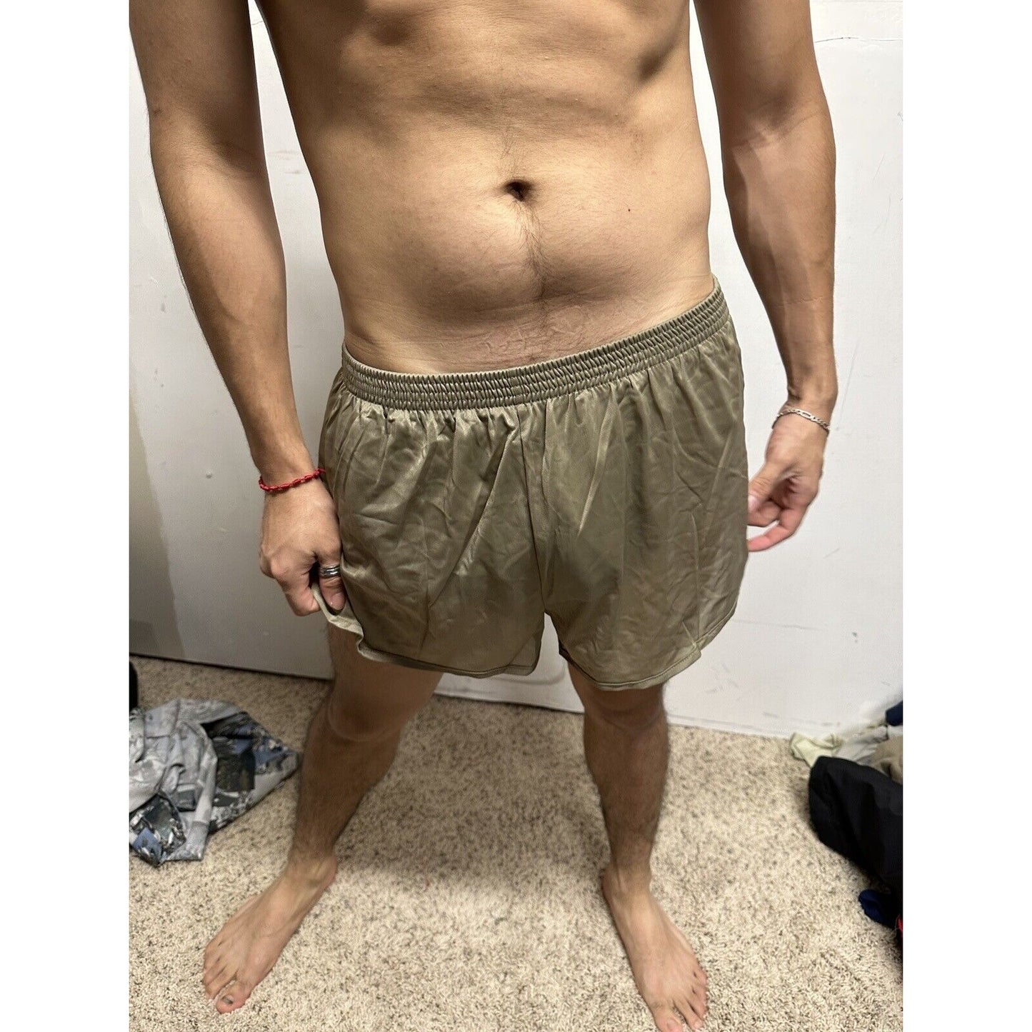 Tan Nylon Soffe Ranger Panties Silkies Running Track Shorts - Men's Medium