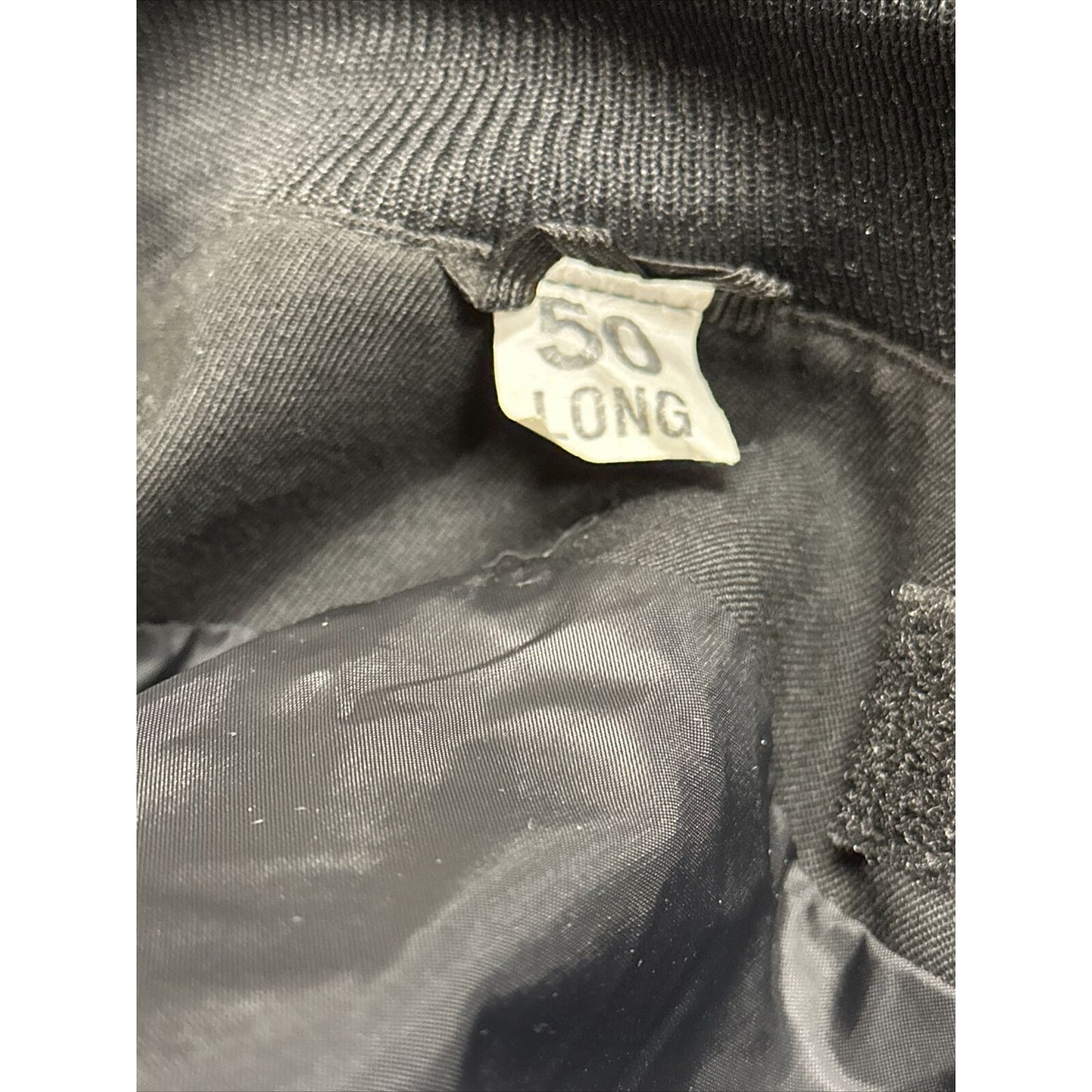 men’s army officer poly wool black miltiary jacket 50 long no liner