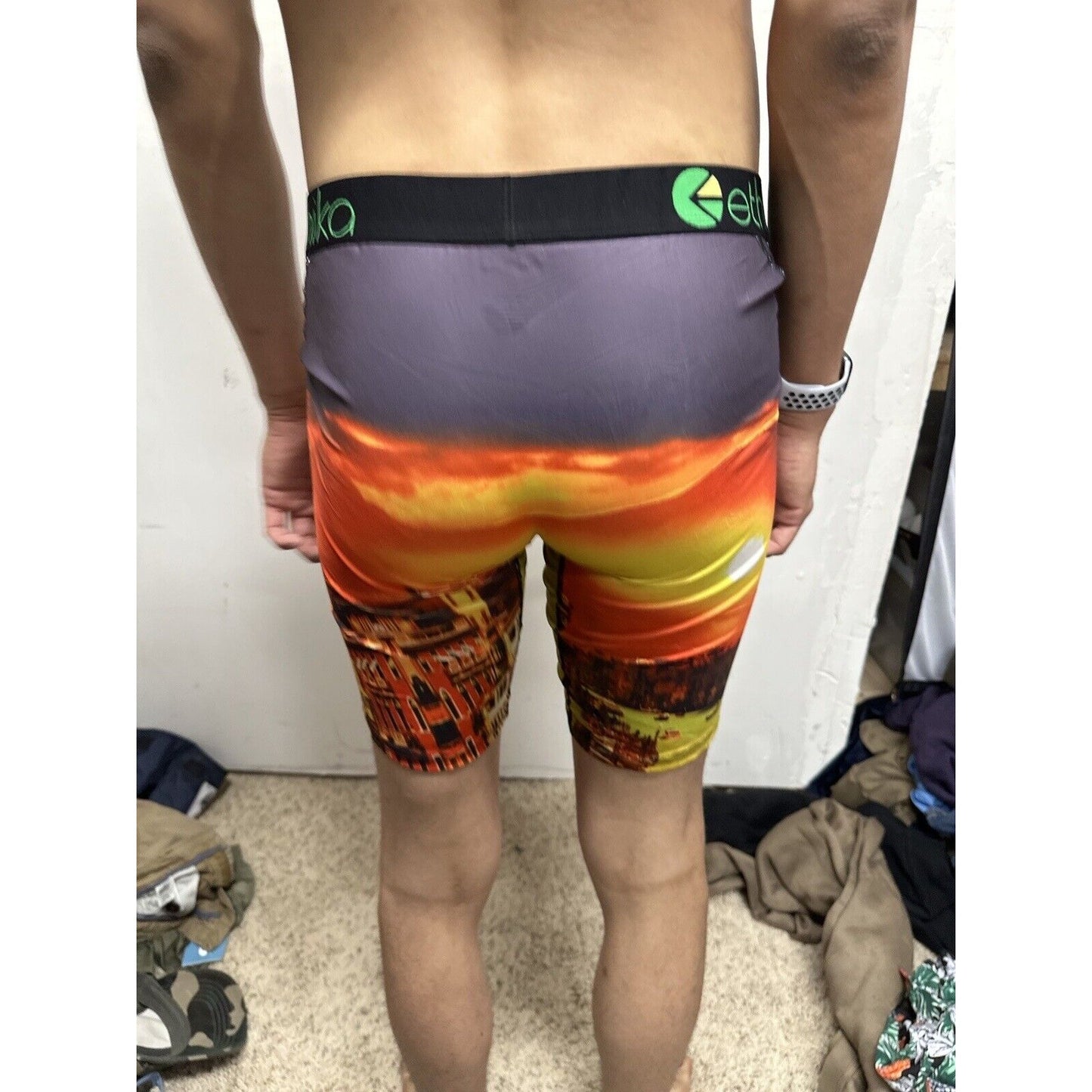 Men’s European Sunset Orange Ethika Large Boxer Briefs