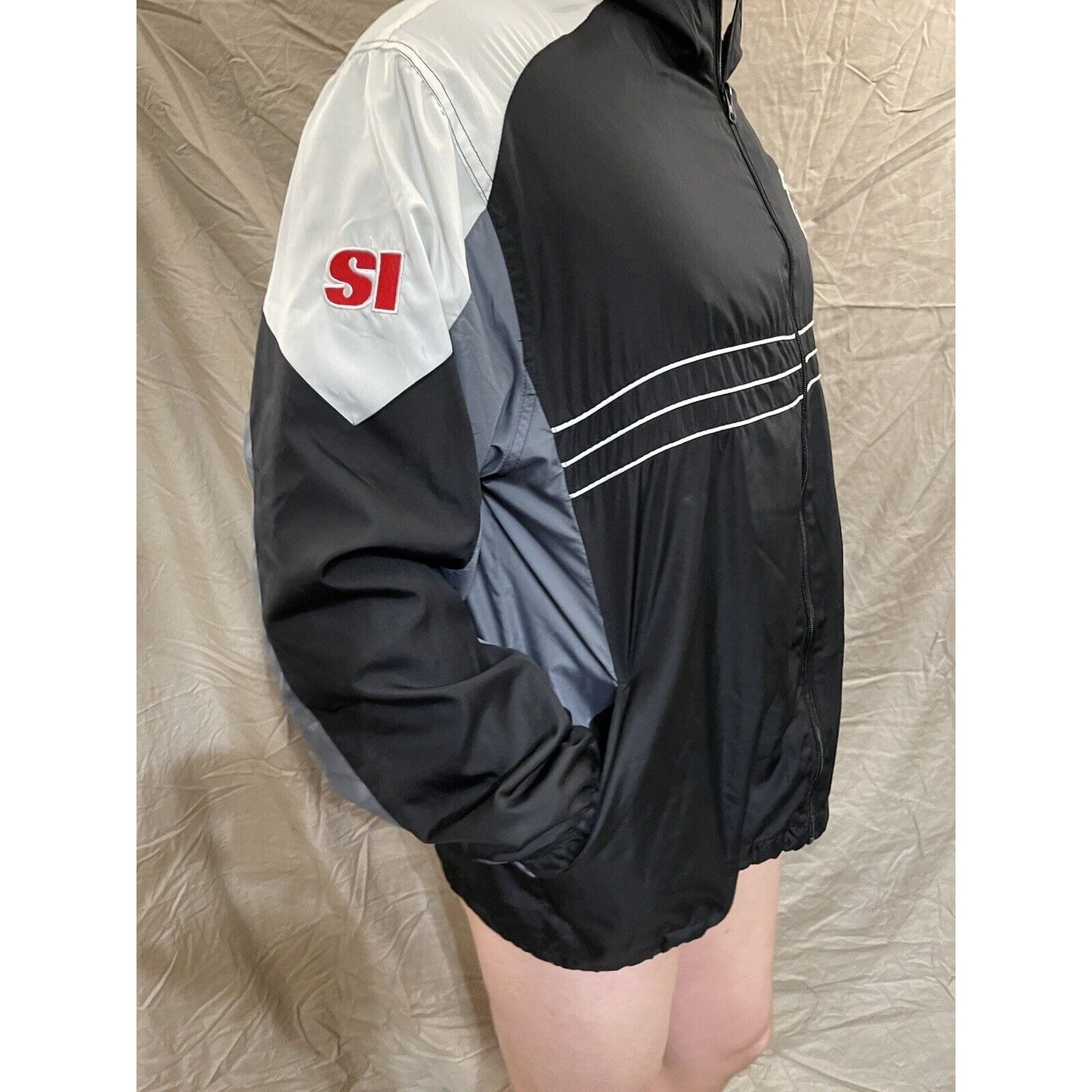 Men's SI NFL Team Reebok full zip atlanta falcons black windbreaker jacket XL