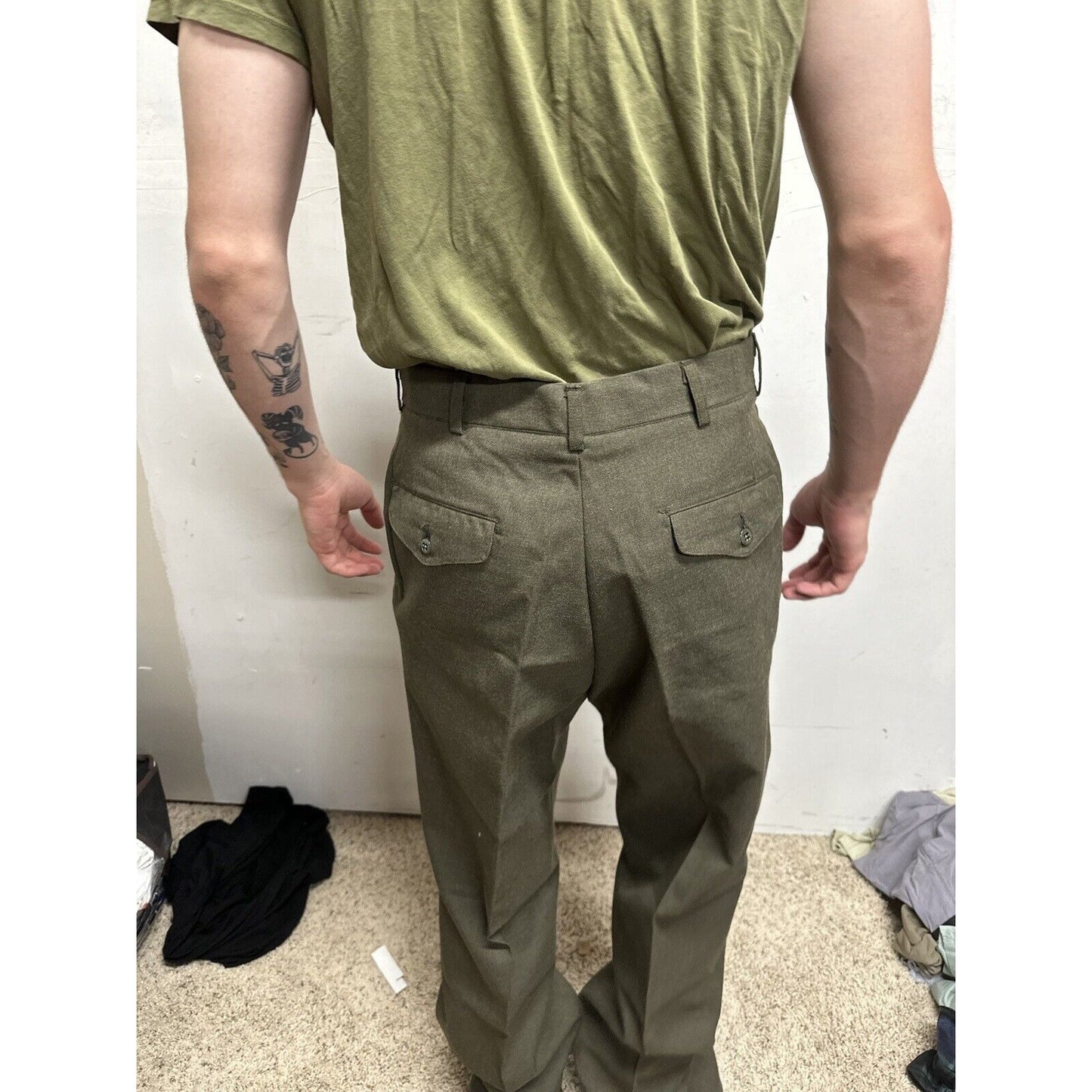 Men’s Usmc Marines Green Size 35L Wool Uniform Pants  Only