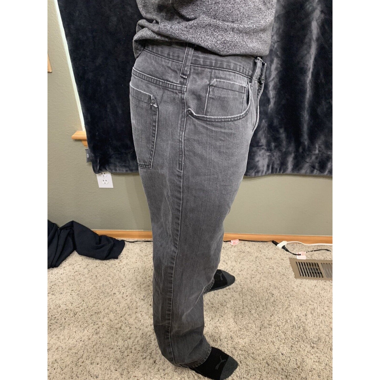 Old Navy Black Denim Jeans 34 X 32 Straight