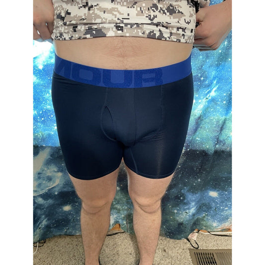 Men's Small dark blue under armour mesh boxer jock compression shorts New