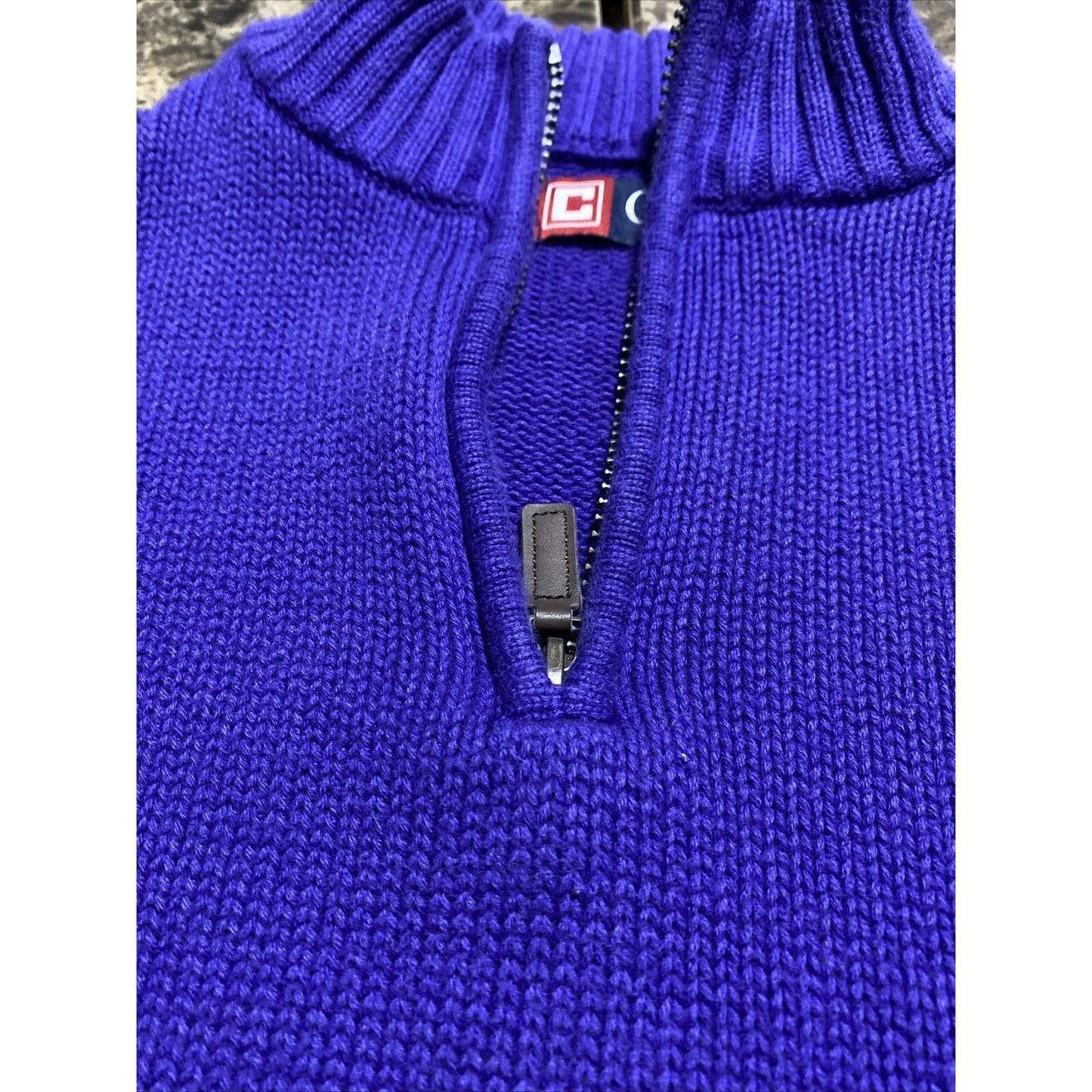 Chaps Men’s Medium Bright Purple 1/4-zip Cotton Pullover Sweatshirt