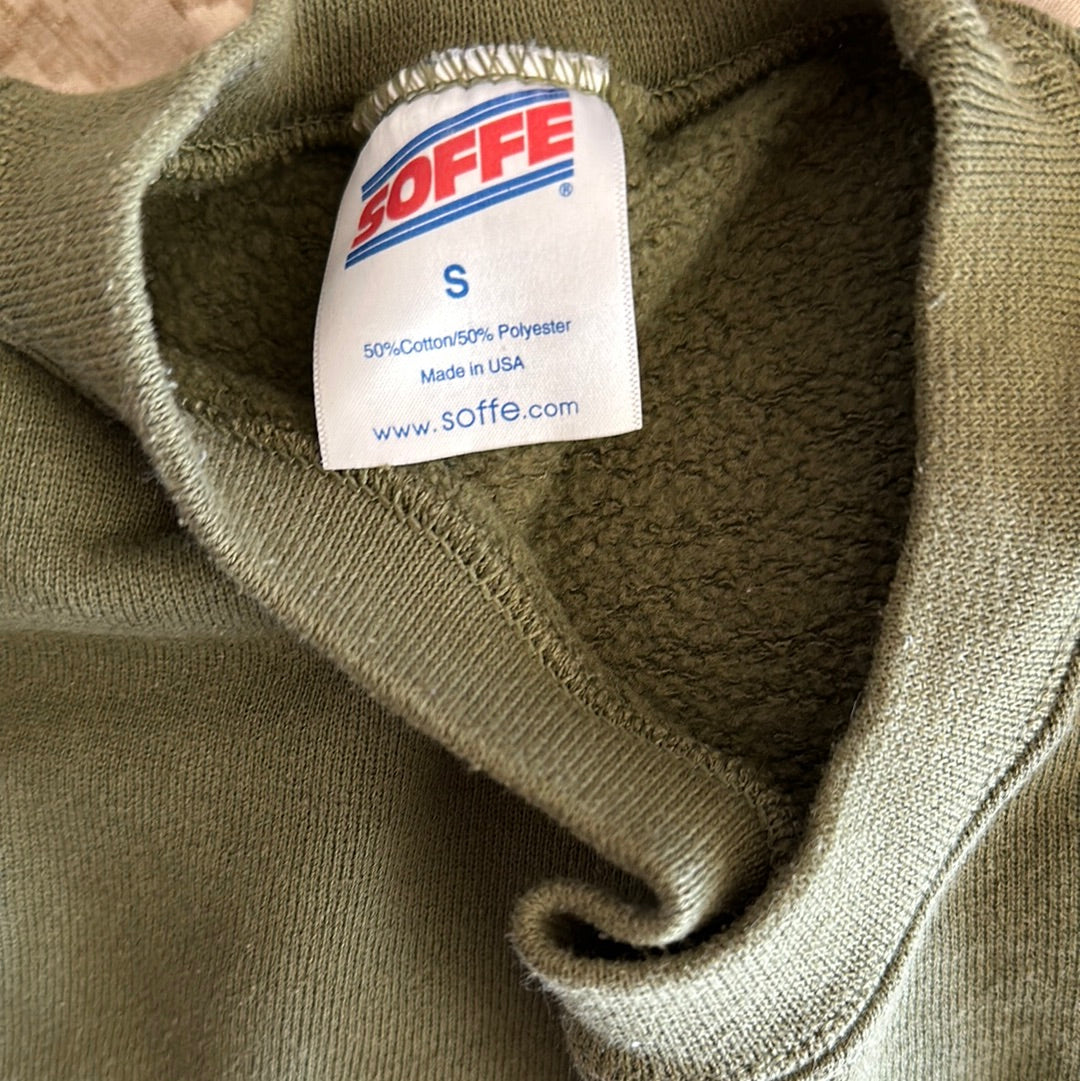 Men’s usmc marine corps soffe green pullover sweater athletic size small