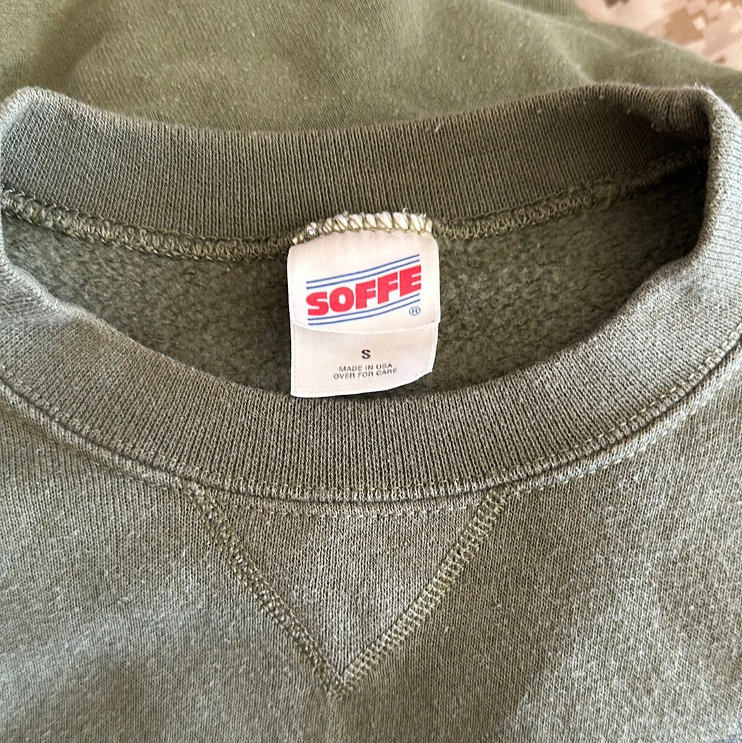 Men’s soffe size small Usmc marine corps pullover athletic sweater darker green