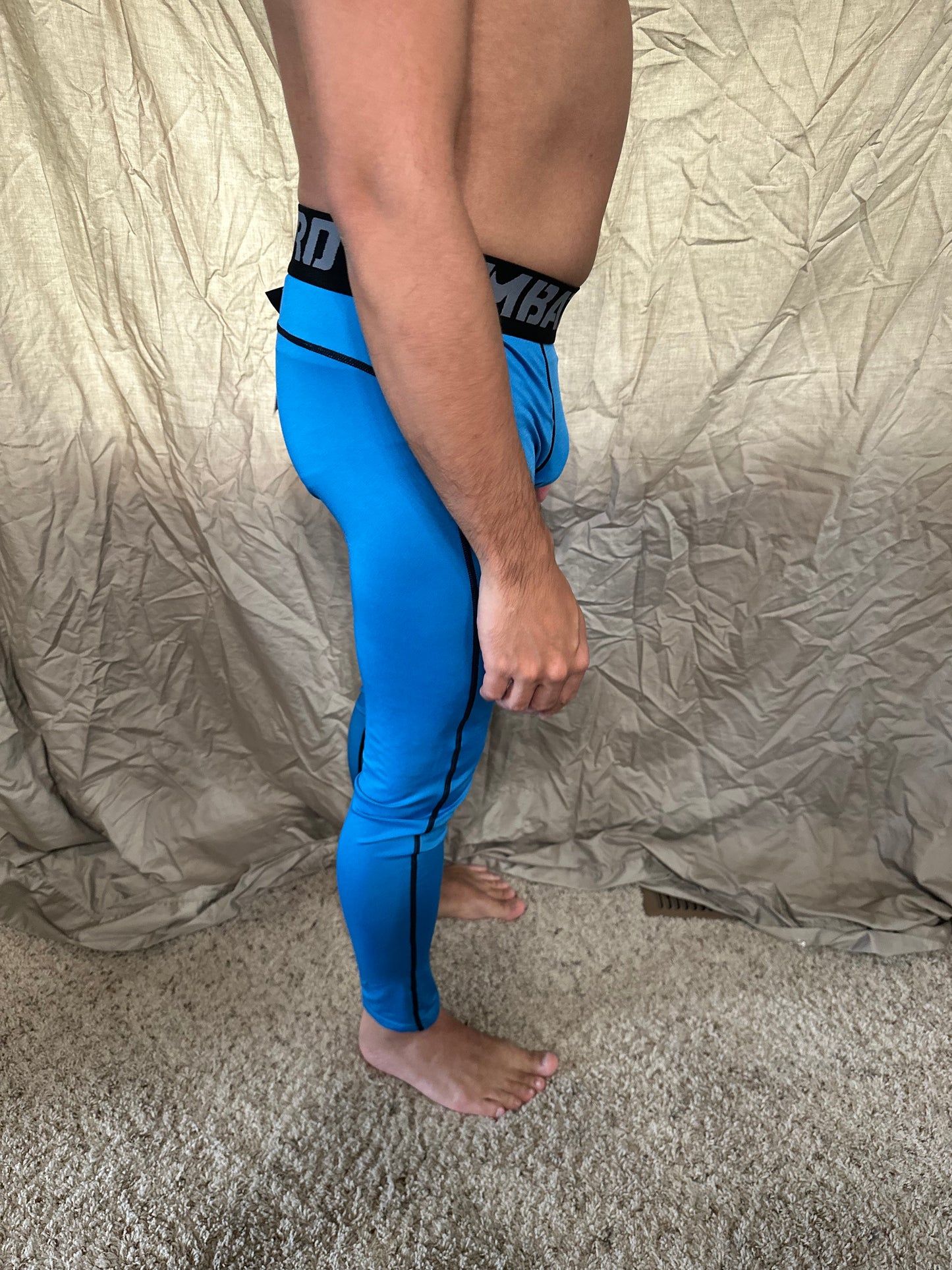 Men’s blue pro combat medium sport athletic base layer compression pants