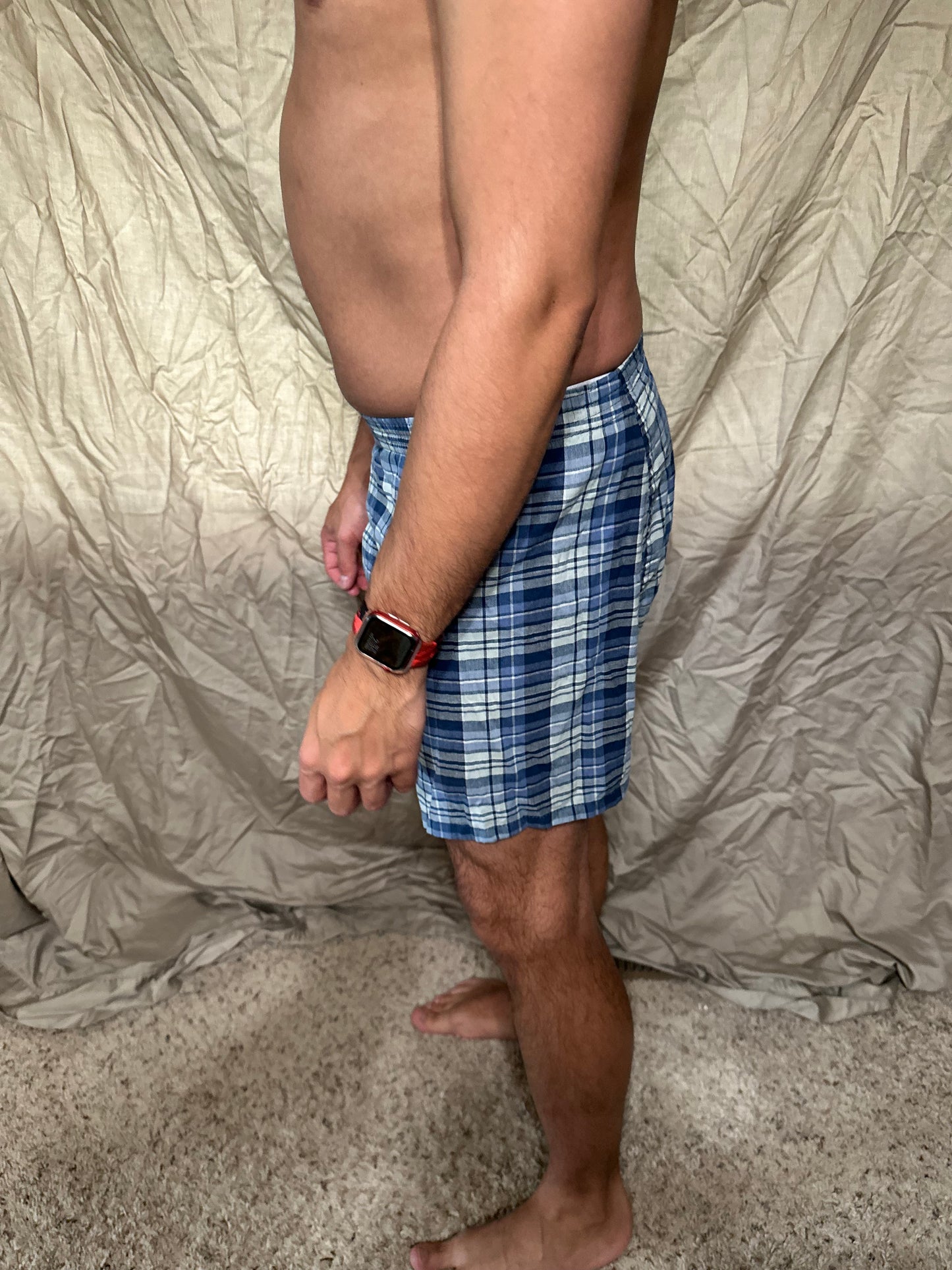 Men’s George blue plaid boxers size small boxer shorts