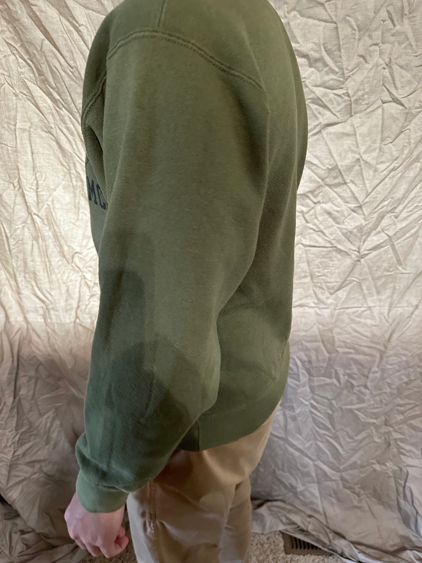 Men’s usmc marine corps soffe green pullover sweater athletic size small
