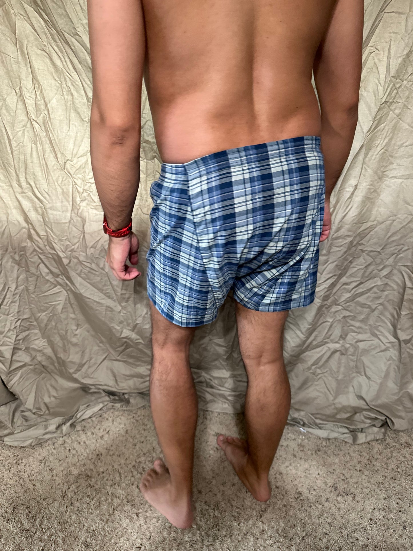 Men’s George blue plaid boxers size small boxer shorts