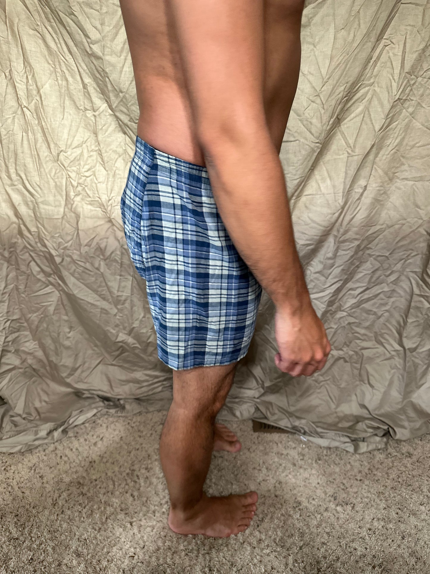 Men’s George blue plaid boxers size small boxer shorts