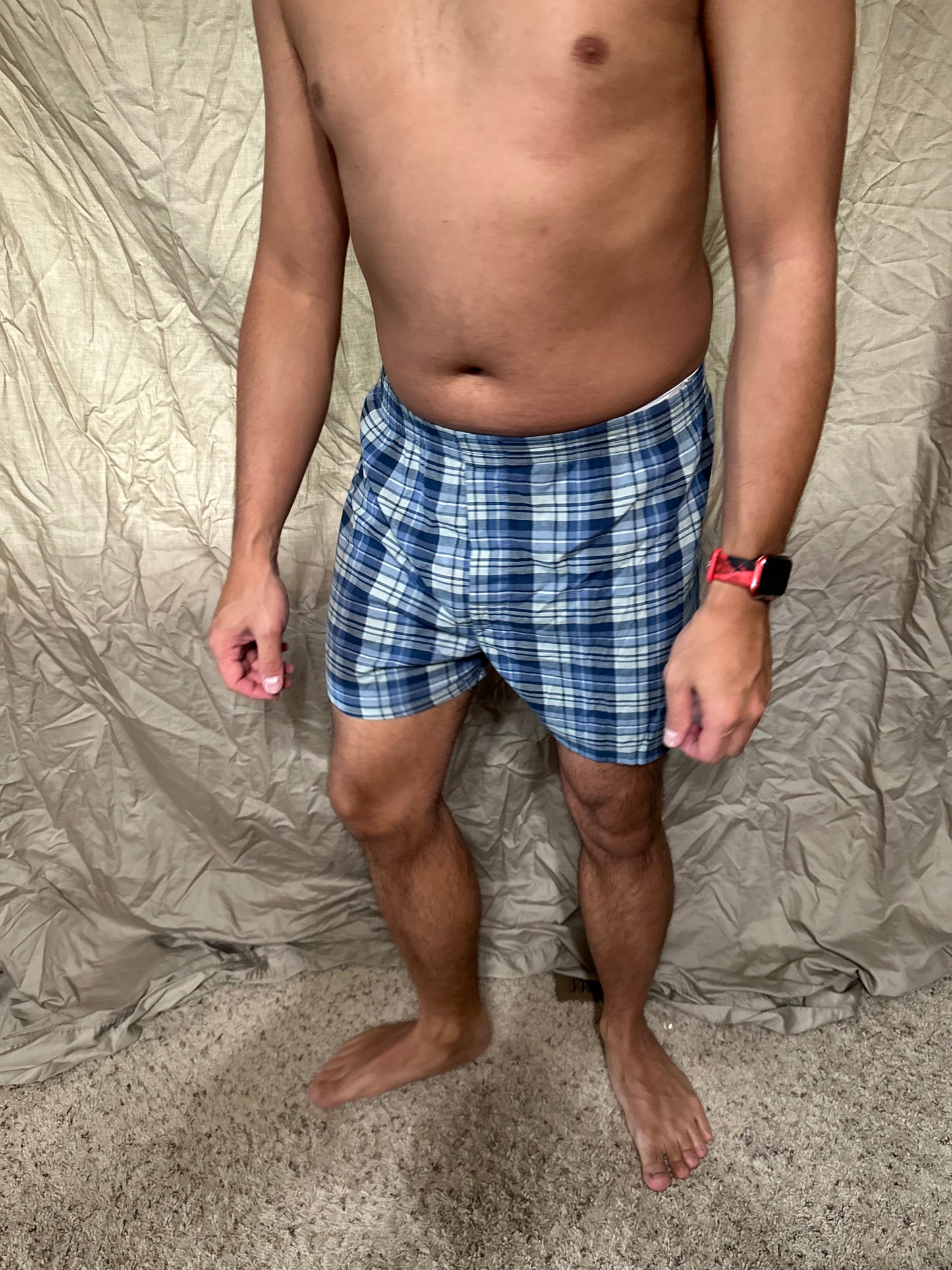 Men’s George blue plaid boxers size small boxer shorts