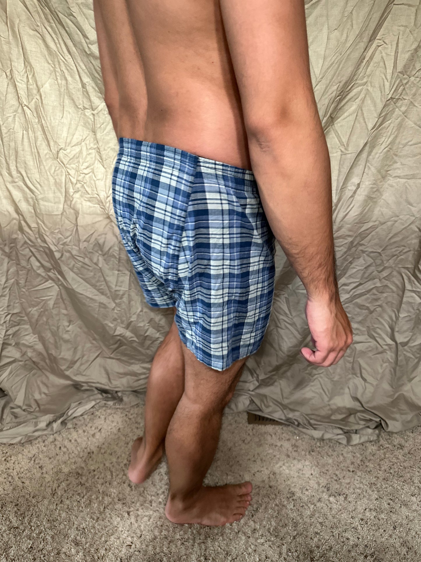 Men’s George blue plaid boxers size small boxer shorts