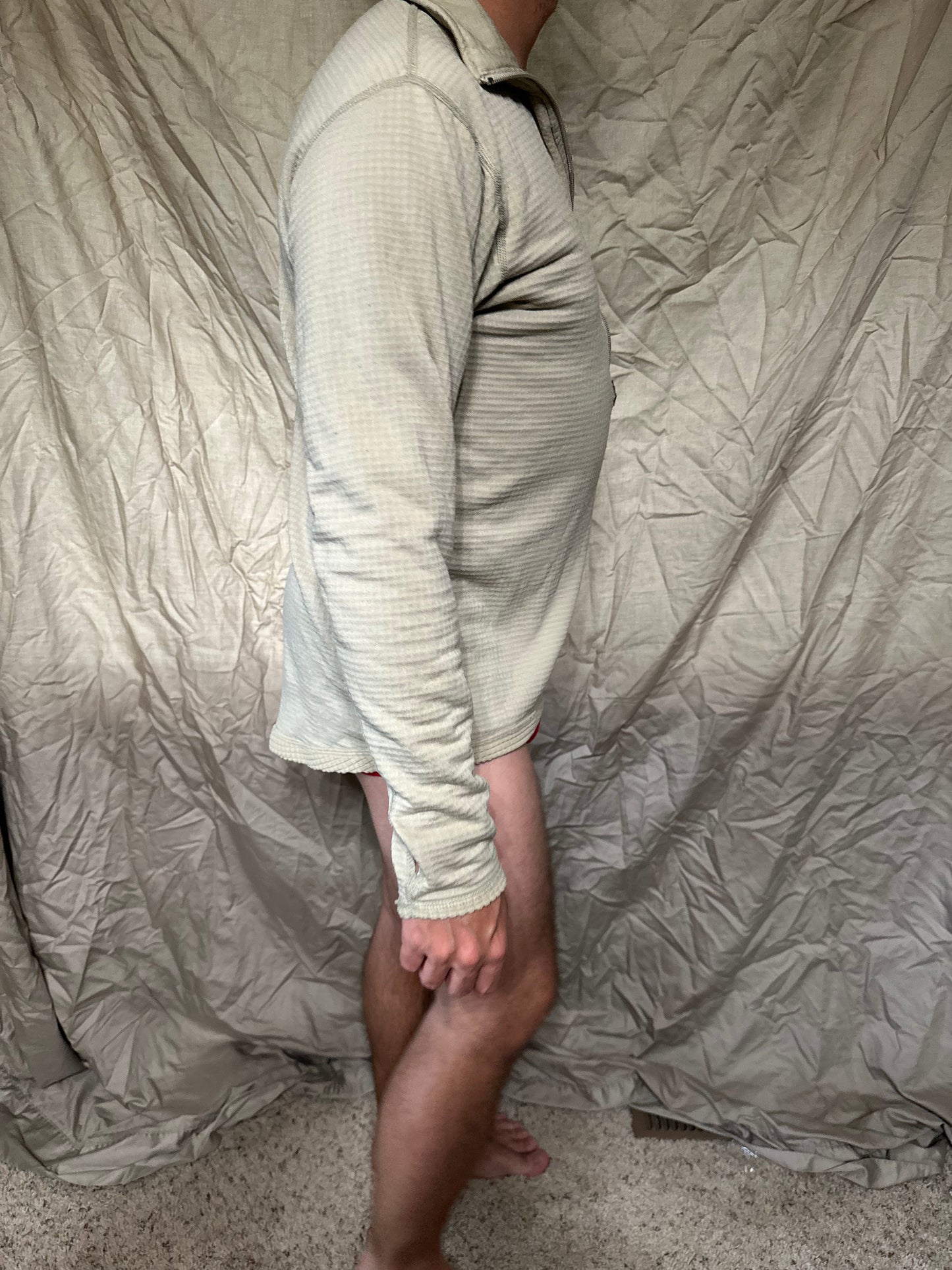 Men’s tan cold weather 1/4 zip cold weather shirt long sleeved gen iii