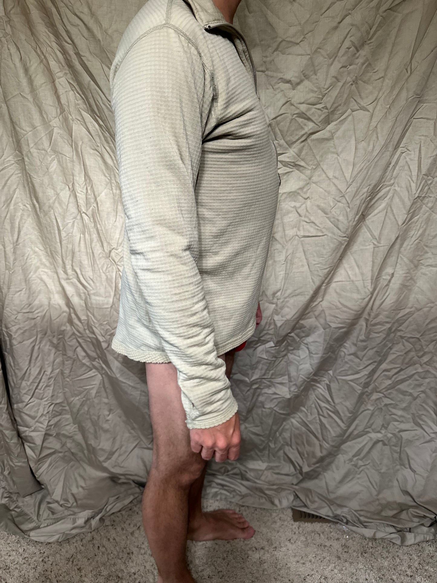 Men’s tan cold weather 1/4 zip cold weather shirt long sleeved gen iii