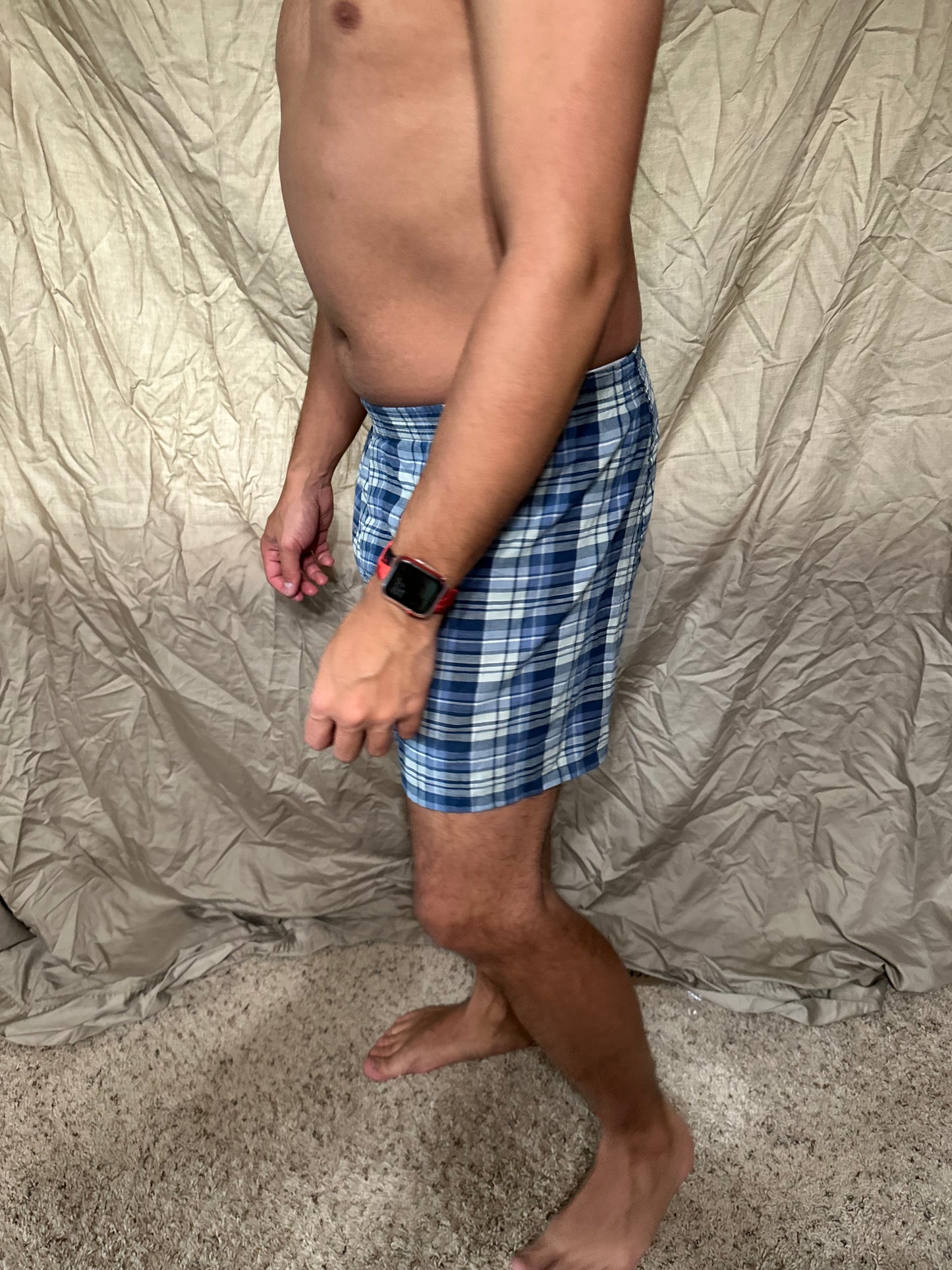 Men’s George blue plaid boxers size small boxer shorts