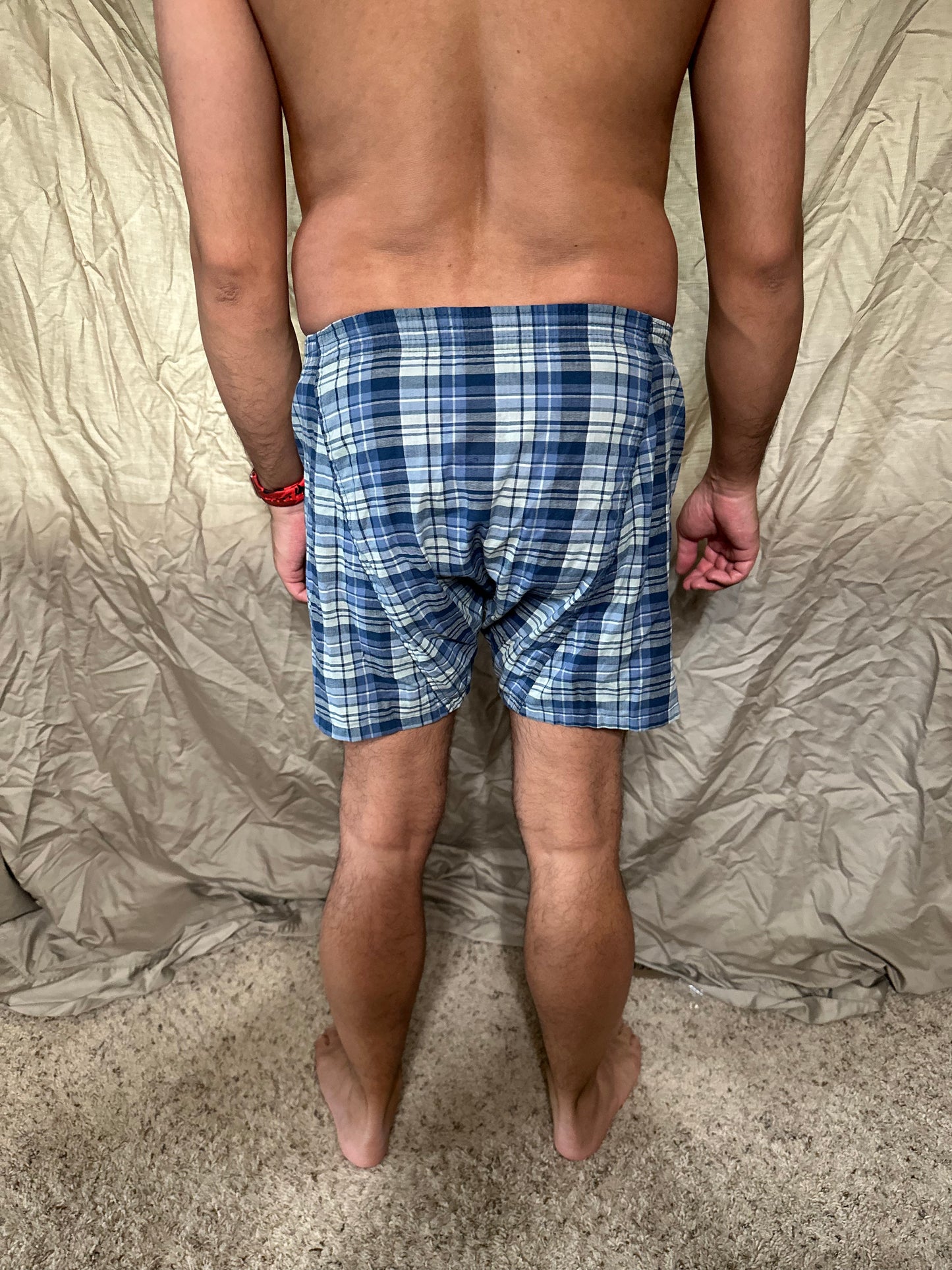 Men’s George blue plaid boxers size small boxer shorts