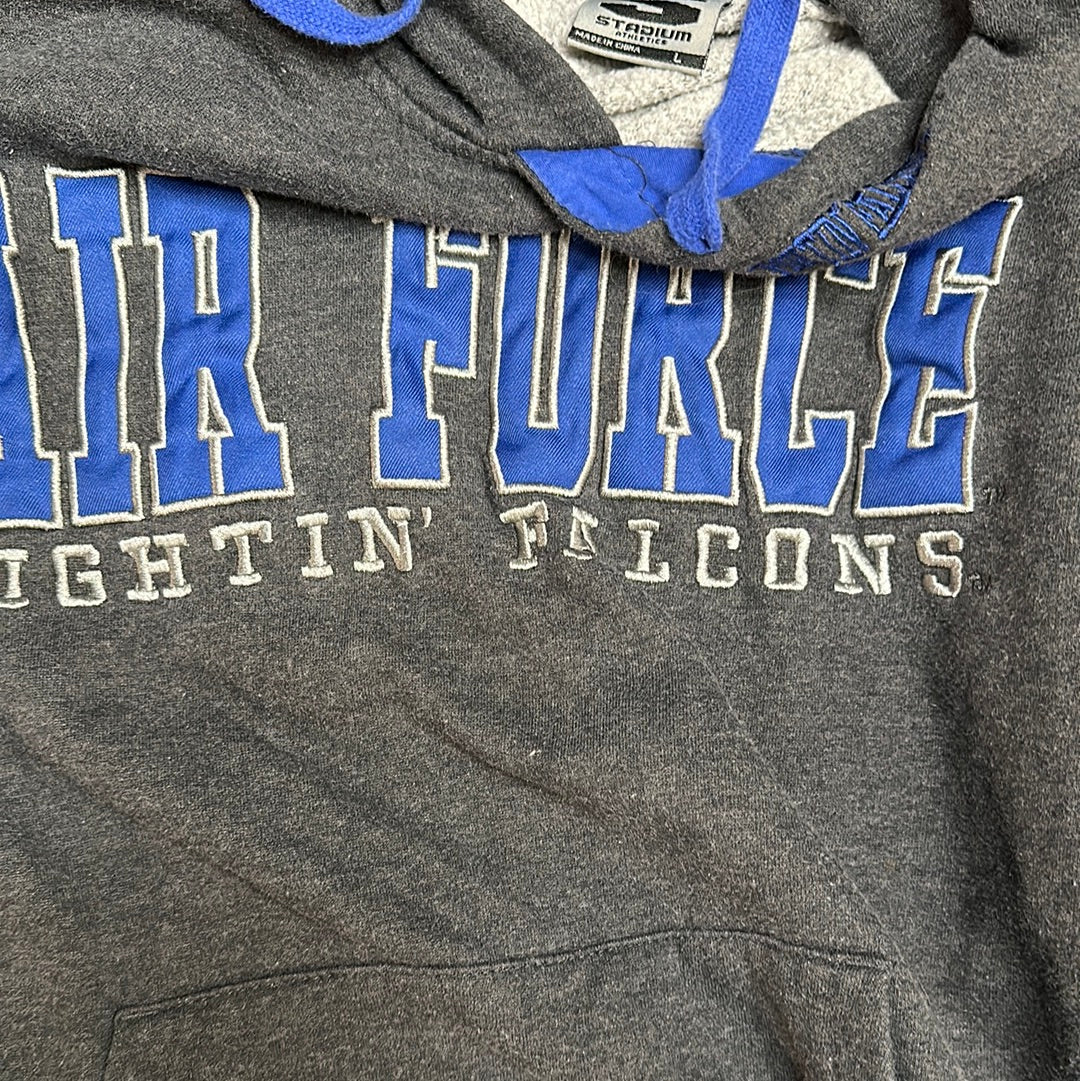Air Force gray hoodie fightin’ falcons teen large